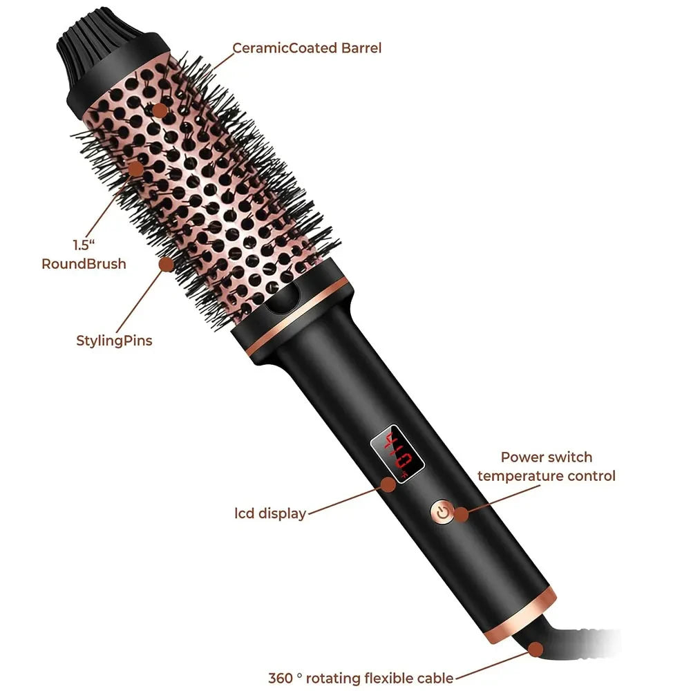 3-in-1 Ionic Hair Styler Brush | Straightener, Curler & Volumizer