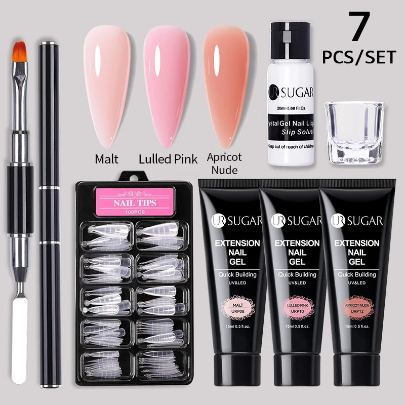 Polygel Nail Extension Kit - Complete Manicure Set (15ml Tubes)