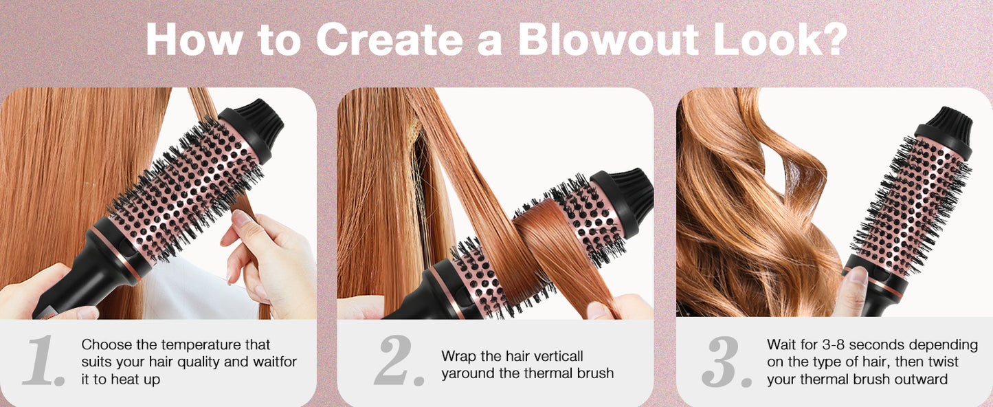 3-in-1 Ionic Hair Styler Brush | Straightener, Curler & Volumizer