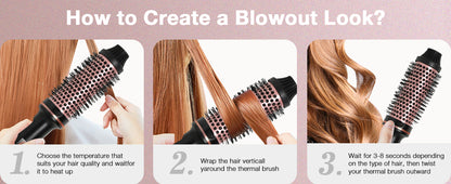 3-in-1 Ionic Hair Styler Brush | Straightener, Curler & Volumizer