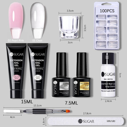 Polygel Nail Extension Kit - Complete Manicure Set (15ml Tubes)