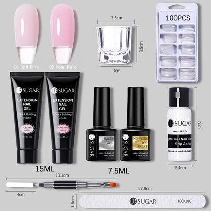 Polygel Nail Extension Kit - Complete Manicure Set (15ml Tubes)
