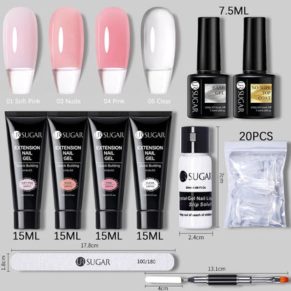 Polygel Nail Extension Kit - Complete Manicure Set (15ml Tubes)