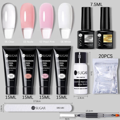 Polygel Nail Extension Kit - Complete Manicure Set (15ml Tubes)