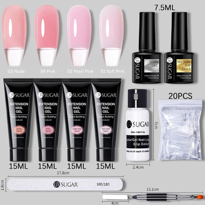 Polygel Nail Extension Kit - Complete Manicure Set (15ml Tubes)