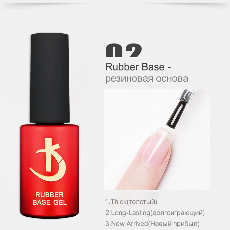 Rubber Base & Top Gel System — Primer, Glossy & Matte