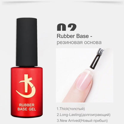 Rubber Base & Top Gel System — Primer, Glossy & Matte