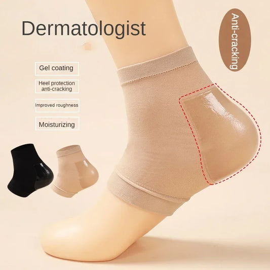 Silicone Heel Protectors Socks – Anti-Crack & Moisturizing Foot Care Sleeves