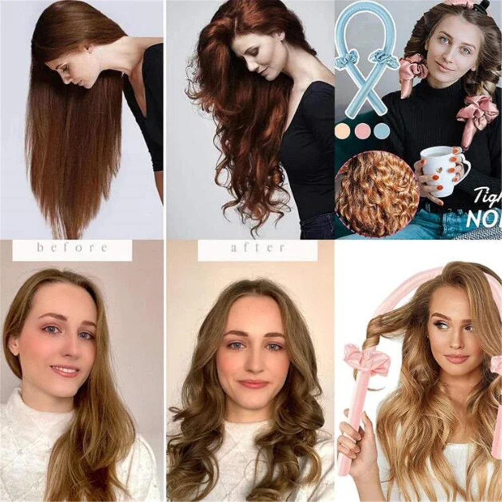 Heatless Curling Rod Hairband | Overnight Silk Curling Set