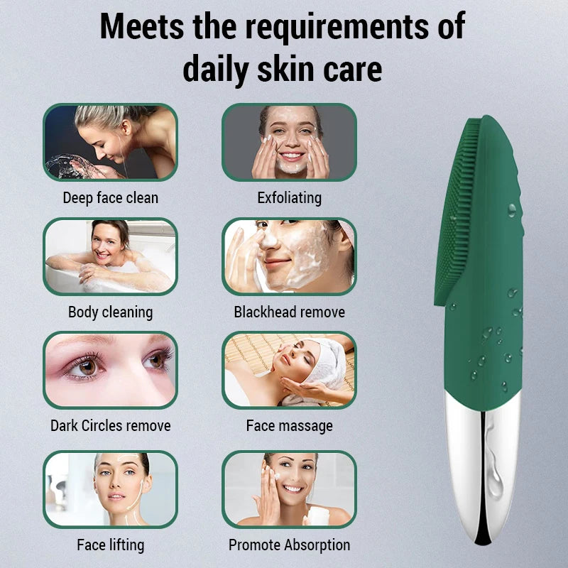 Silicone Facial Cleansing Brush – Waterproof | Deep Pore Cleaner & Face Massager