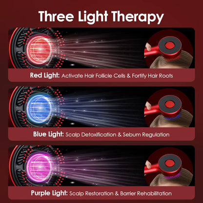 Electric Scalp Massager Brush with Red Light Therapy – Hair Growth & Anti-Hair Loss