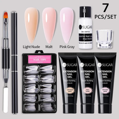 Polygel Nail Extension Kit - Complete Manicure Set (15ml Tubes)