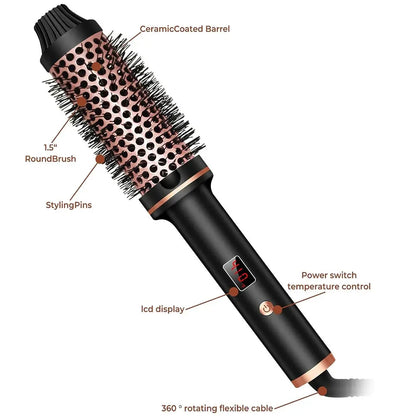 3-in-1 Ionic Hair Styler Brush | Straightener, Curler & Volumizer
