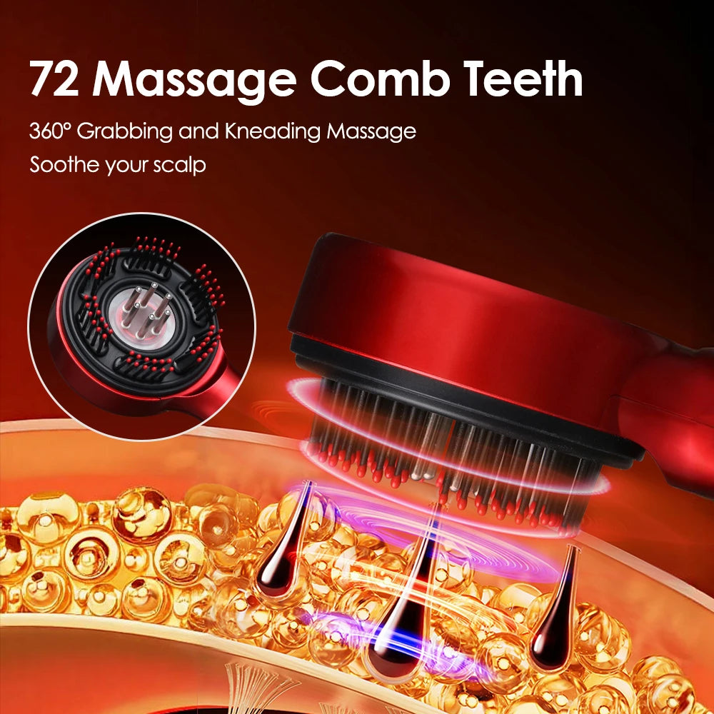 Electric Scalp Massager Brush with Red Light Therapy – Hair Growth & Anti-Hair Loss