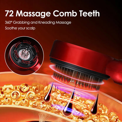 Electric Scalp Massager Brush with Red Light Therapy – Hair Growth & Anti-Hair Loss