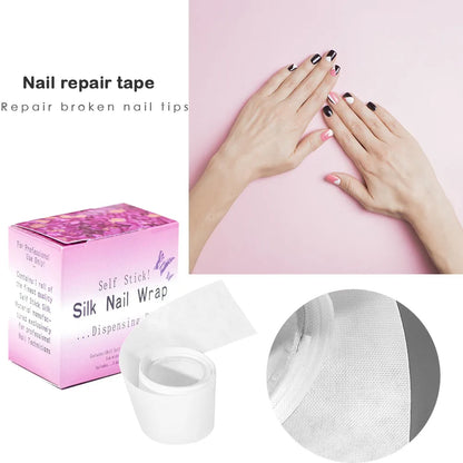 Silk Fiberglass Nail Wrap – Self-Adhesive Repair Tape for Broken Nails