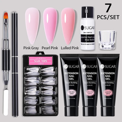 Polygel Nail Extension Kit - Complete Manicure Set (15ml Tubes)