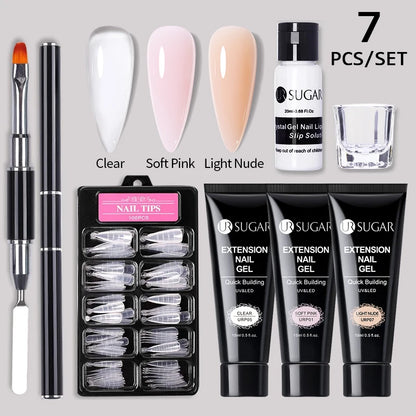 Polygel Nail Extension Kit - Complete Manicure Set (15ml Tubes)