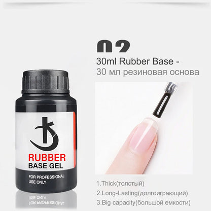 Rubber Base & Top Gel System — Primer, Glossy & Matte