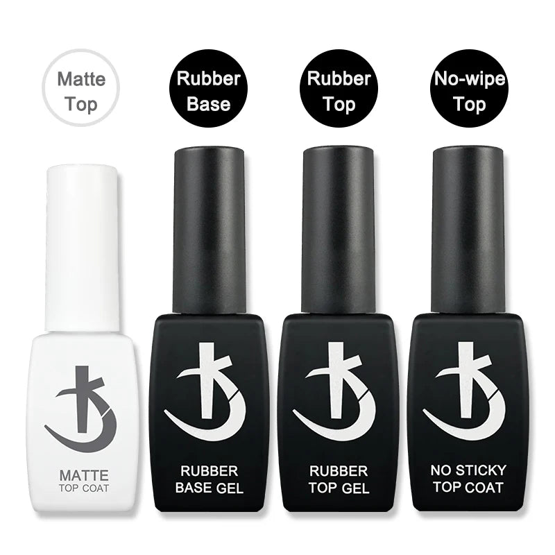 Rubber Base & Top Gel System — Primer, Glossy & Matte