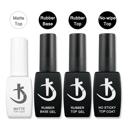 Rubber Base & Top Gel System — Primer, Glossy & Matte
