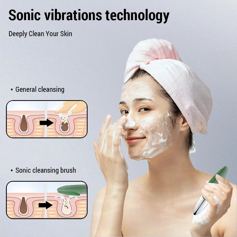 Silicone Facial Cleansing Brush – Waterproof | Deep Pore Cleaner & Face Massager