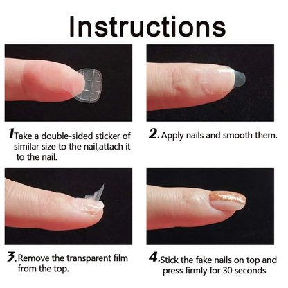 Nail Adhesive Tabs - 600 Pcs Double-Sided Waterproof Nail Stickers