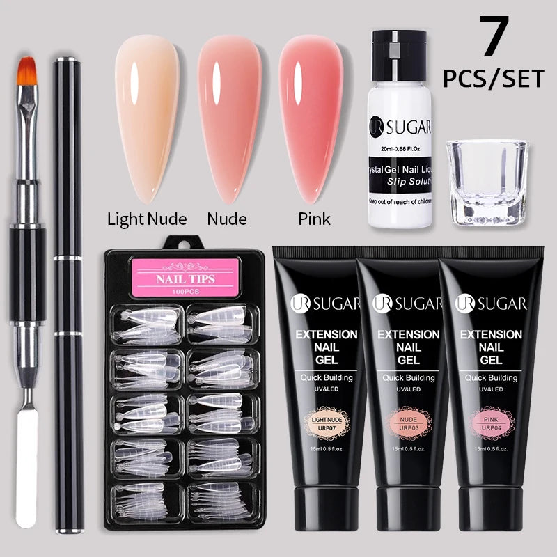 Polygel Nail Extension Kit - Complete Manicure Set (15ml Tubes)