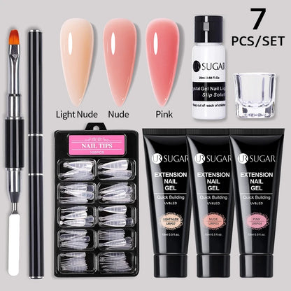 Polygel Nail Extension Kit - Complete Manicure Set (15ml Tubes)