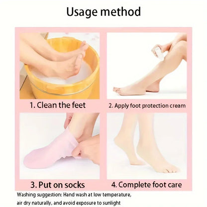 Silicone Moisturizing Socks – Spa Gel Socks for Cracked & Dry Feet (1 Pair)