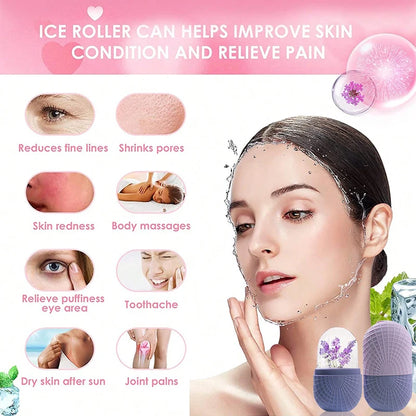3-in-1 Ice Roller Skincare Bundle – Ice Roller + Headband + Silicone Brush