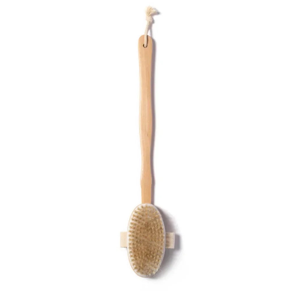 Long-Handle Wooden Shower Brush | Back & Body Exfoliator