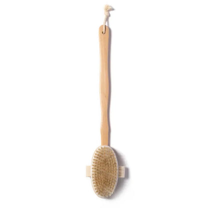 Long-Handle Wooden Shower Brush | Back & Body Exfoliator