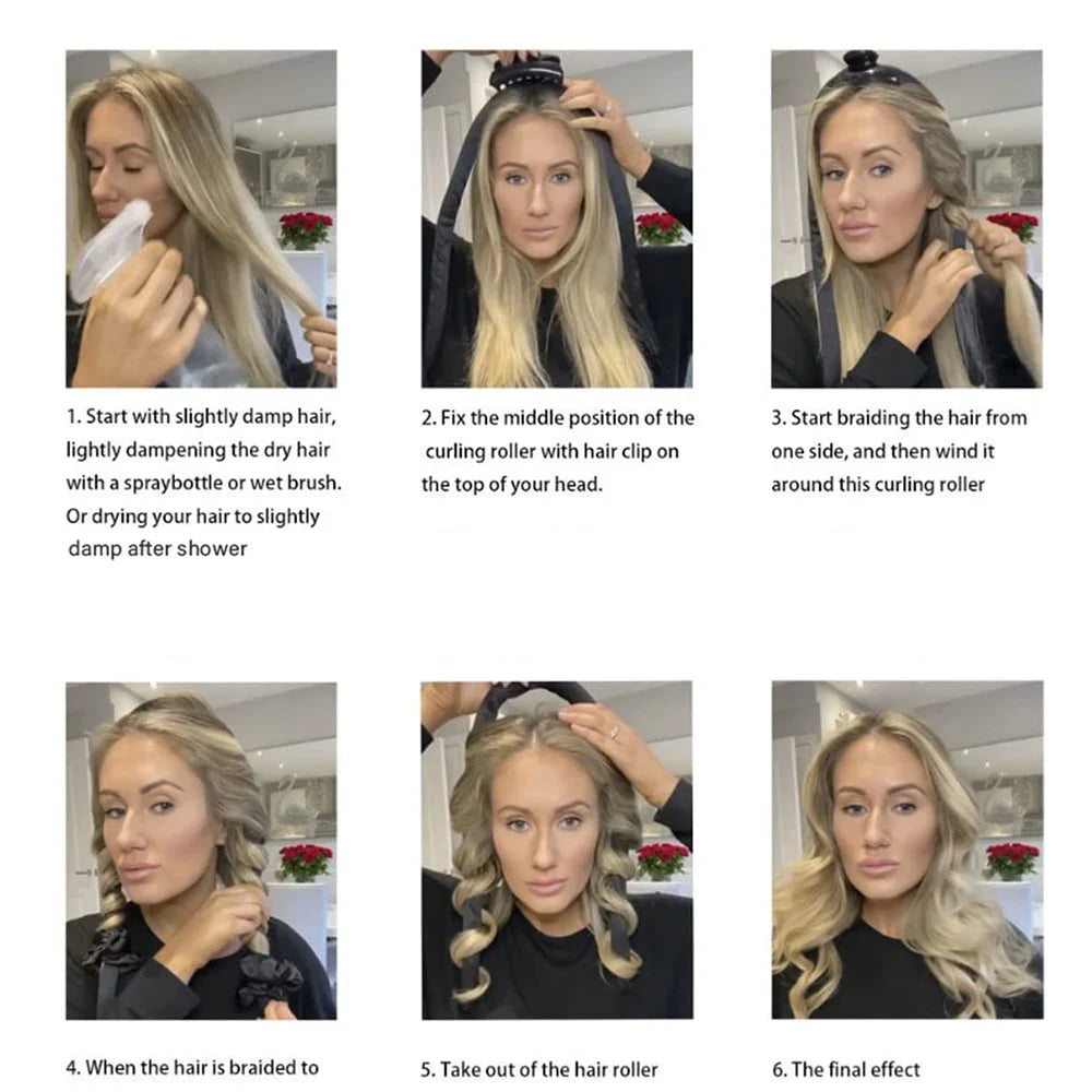 Heatless Curling Rod Hairband | Overnight Silk Curling Set