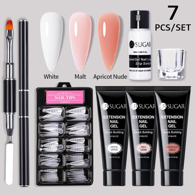 Polygel Nail Extension Kit - Complete Manicure Set (15ml Tubes)