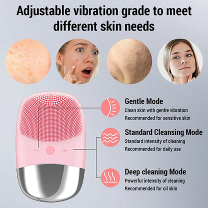 Silicone Facial Cleansing Brush – Waterproof | Deep Pore Cleaner & Face Massager