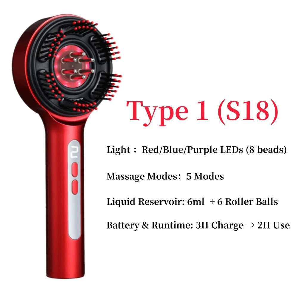 Electric Scalp Massager Brush with Red Light Therapy – Hair Growth & Anti-Hair Loss