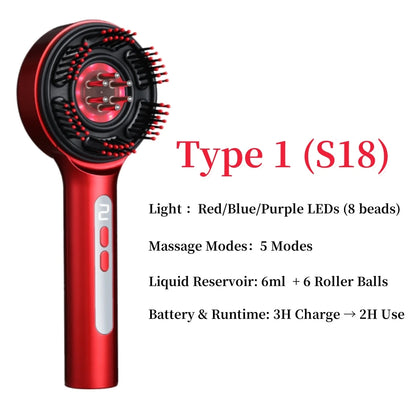 Electric Scalp Massager Brush with Red Light Therapy – Hair Growth & Anti-Hair Loss
