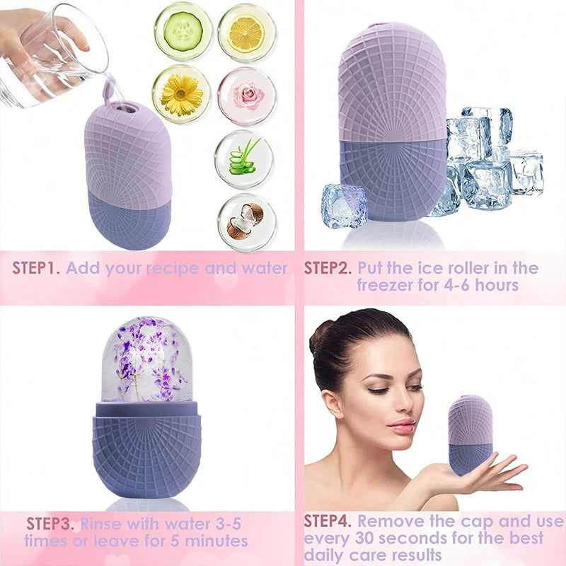 3-in-1 Ice Roller Skincare Bundle – Ice Roller + Headband + Silicone Brush