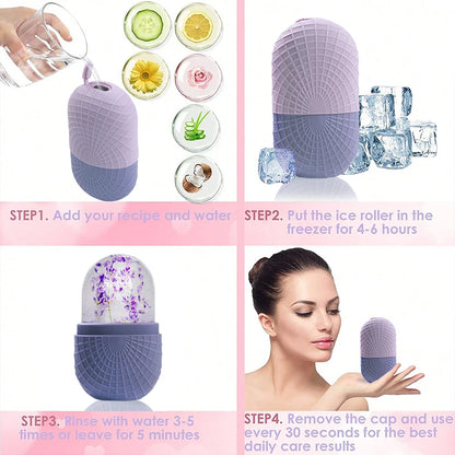 3-in-1 Ice Roller Skincare Bundle – Ice Roller + Headband + Silicone Brush