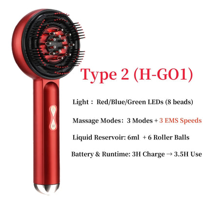 Electric Scalp Massager Brush with Red Light Therapy – Hair Growth & Anti-Hair Loss