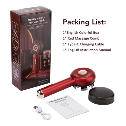 Electric Scalp Massager Brush with Red Light Therapy – Hair Growth & Anti-Hair Loss