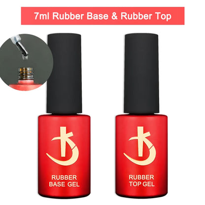Rubber Base & Top Gel System — Primer, Glossy & Matte