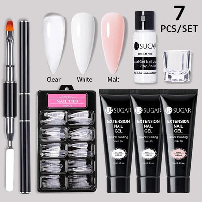 Polygel Nail Extension Kit - Complete Manicure Set (15ml Tubes)