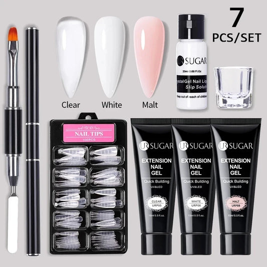 Polygel Nail Extension Kit - Complete Manicure Set (15ml Tubes)
