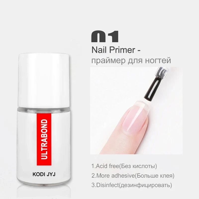 Rubber Base & Top Gel System — Primer, Glossy & Matte