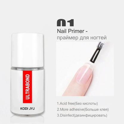 Rubber Base & Top Gel System — Primer, Glossy & Matte