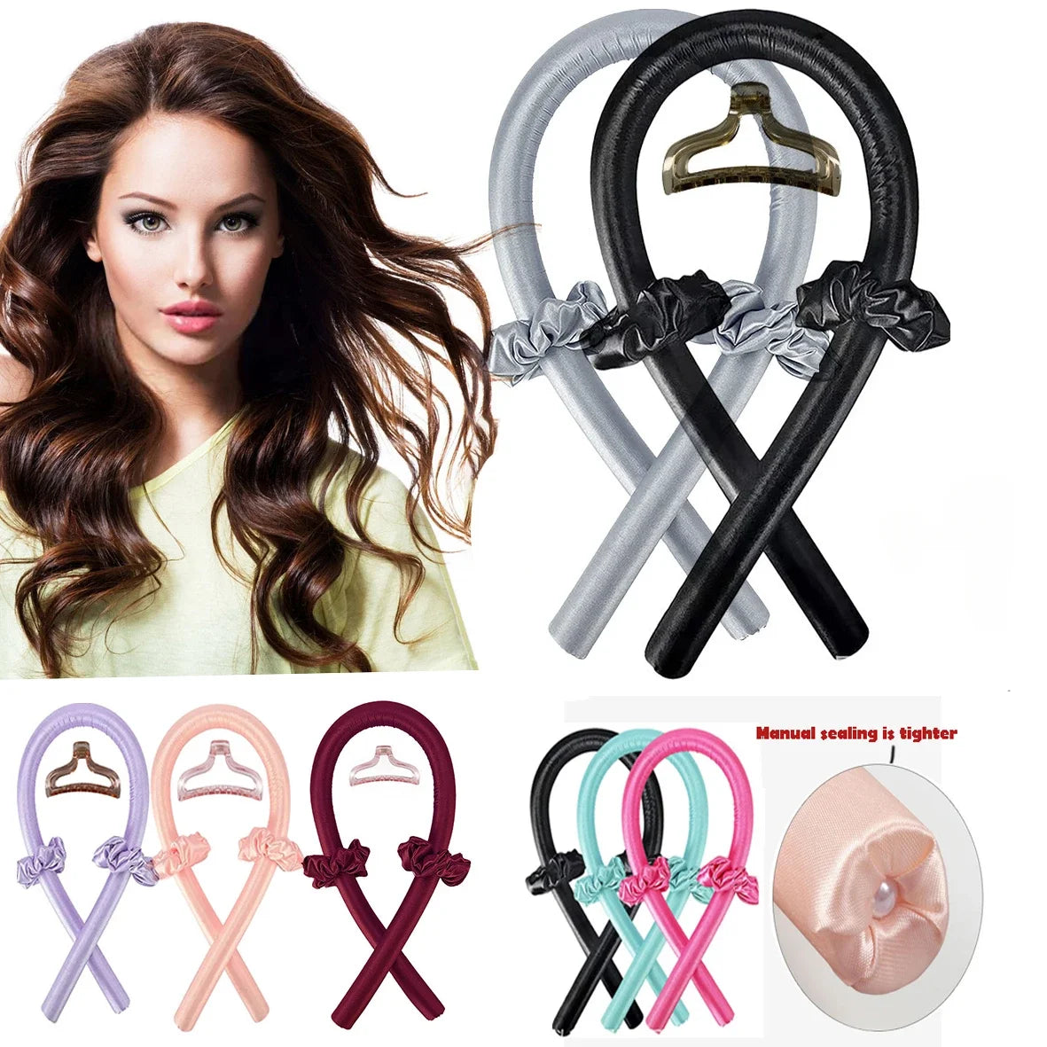 Heatless Curling Rod Hairband | Overnight Silk Curling Set