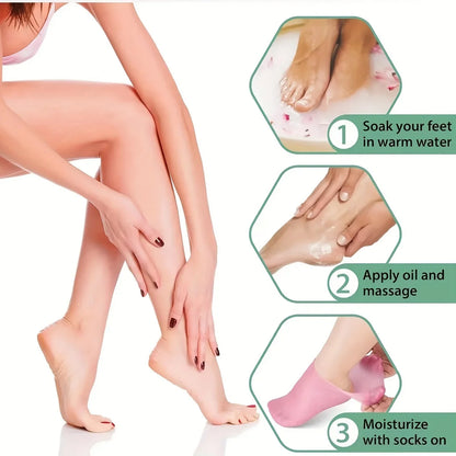 Silicone Moisturizing Socks – Spa Gel Socks for Cracked & Dry Feet (1 Pair)