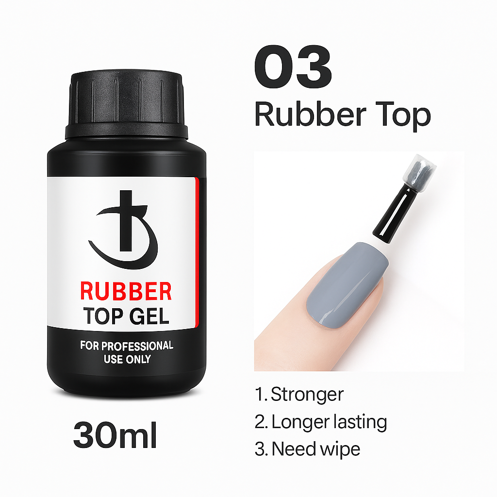 Rubber Base & Top Gel System — Primer, Glossy & Matte